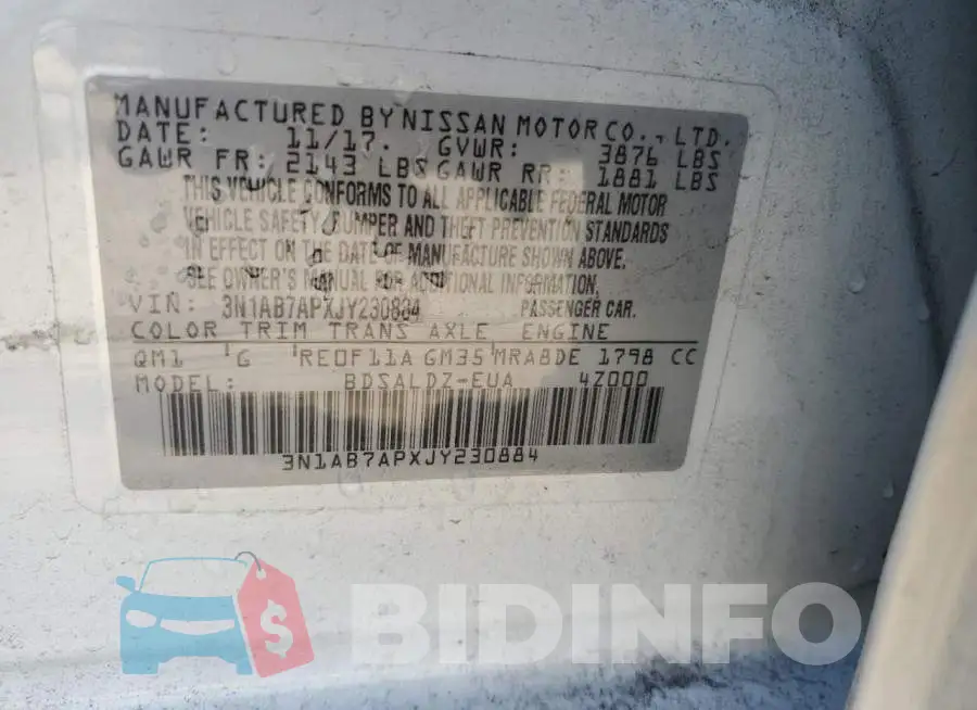 3N1AB7APXJY230884 Photo# 12