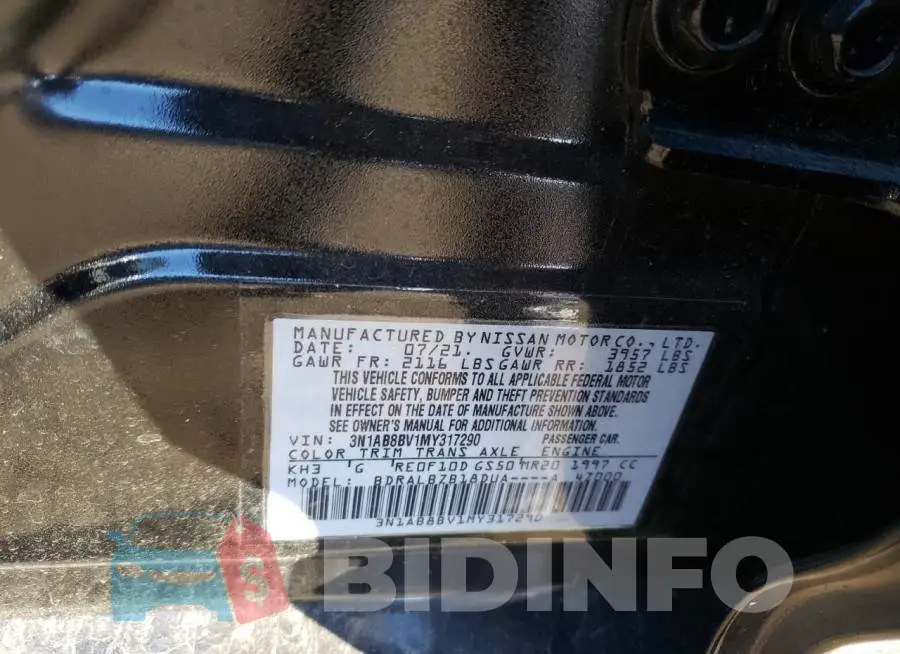 3N1AB8BV1MY317290 Photo# 12