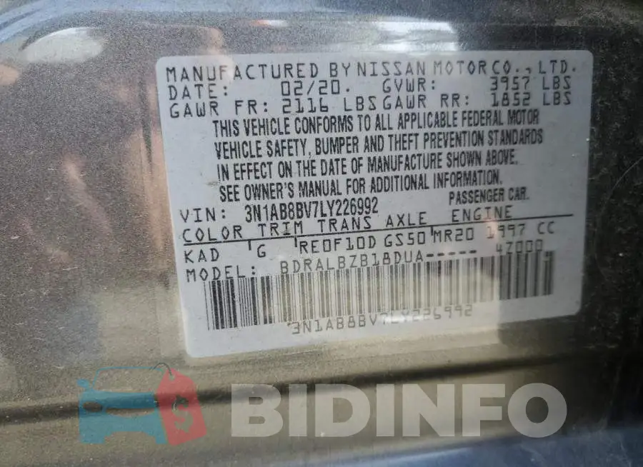 3N1AB8BV7LY226992 Photo# 12