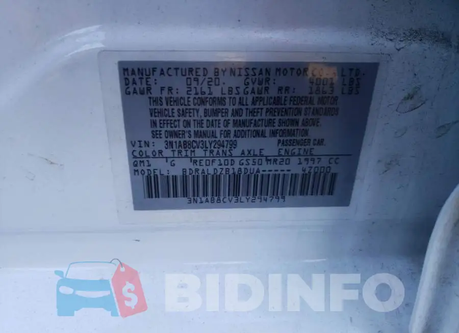 3N1AB8CV3LY294799 Photo# 12