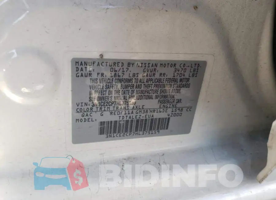 3N1CE2CP7HL375159 Photo# 10