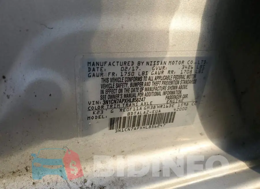 3N1CN7APXHL856247 Photo# 12
