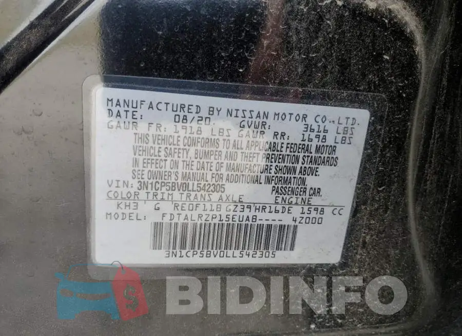 3N1CP5BV0LL542305 Photo# 12