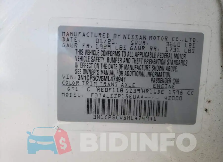 3N1CP5CV5ML474941 Photo# 13