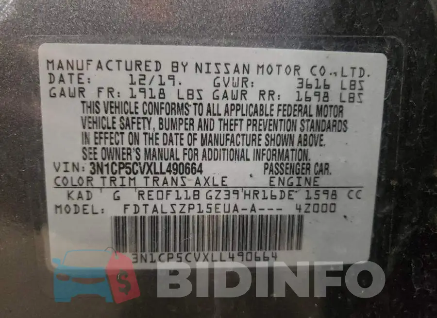 3N1CP5CVXLL490664 Photo# 12