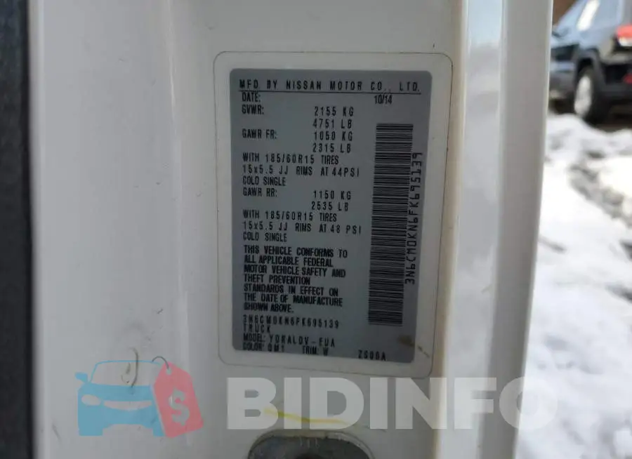 3N6CM0KN6FK695139 Photo# 13