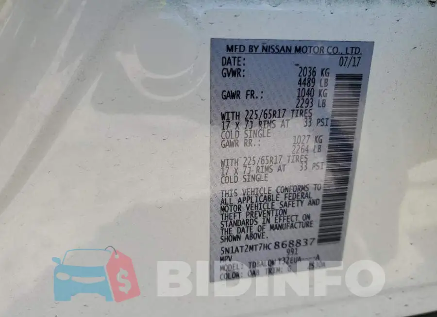 5N1AT2MT7HC868837 Photo# 12