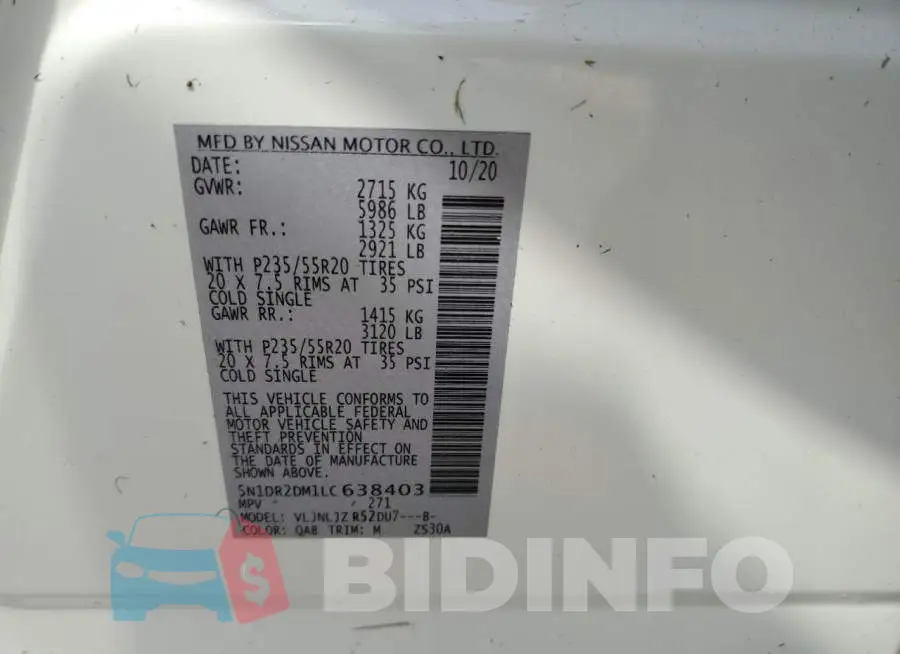 5N1DR2DM1LC638403 Photo# 10
