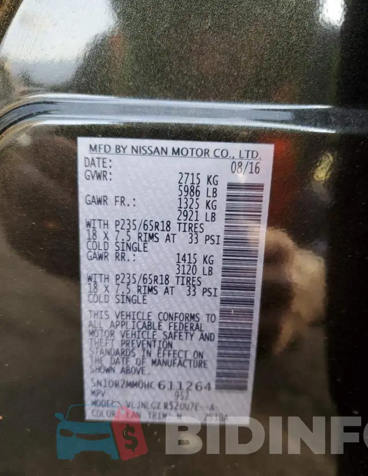 5N1DR2MM0HC611264 Photo# 13