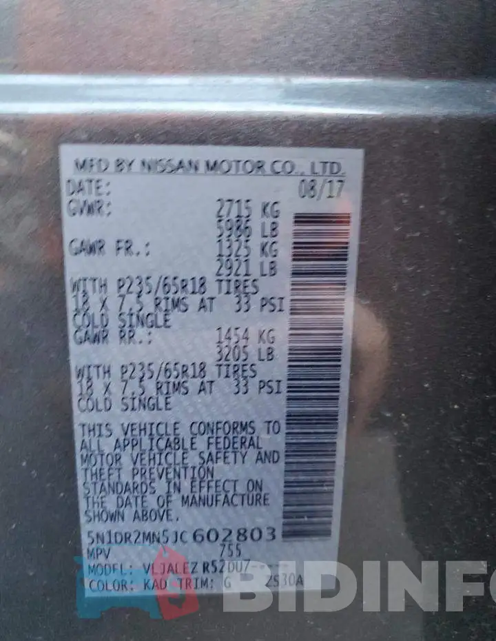 5N1DR2MN5JC602803 Photo# 13