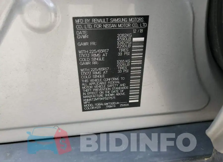 KNMAT2MT5KP527571 Photo# 12
