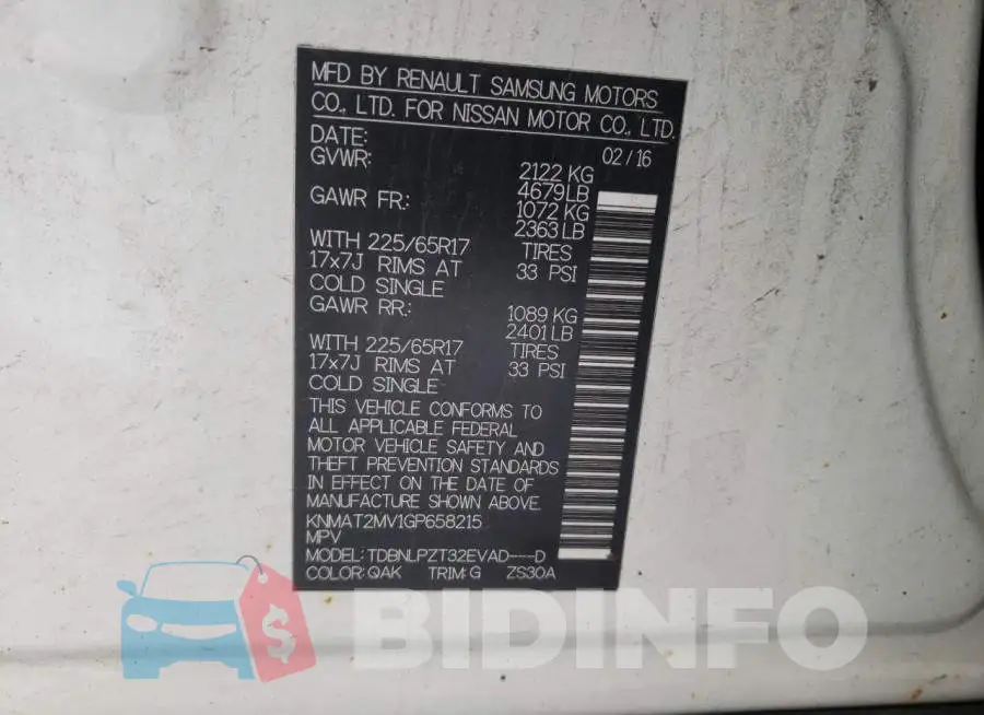KNMAT2MV1GP658215 Photo# 14
