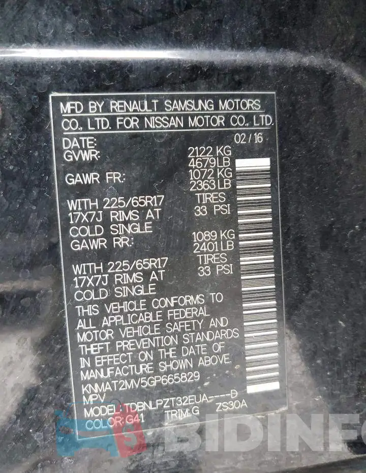 KNMAT2MV5GP665829 Photo# 13