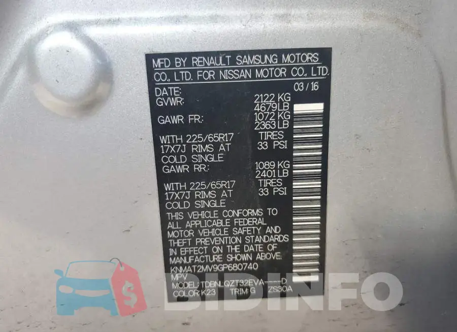 KNMAT2MV9GP680740 Photo# 12