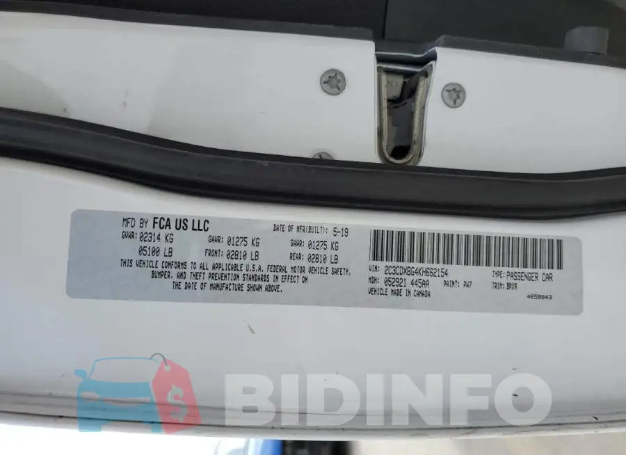 2C3CDXBG4KH662154 Photo# 12