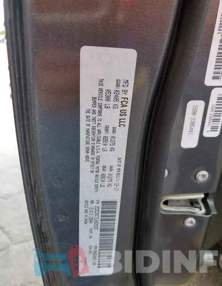 2C3CDXCT2JH225327 Photo# 10