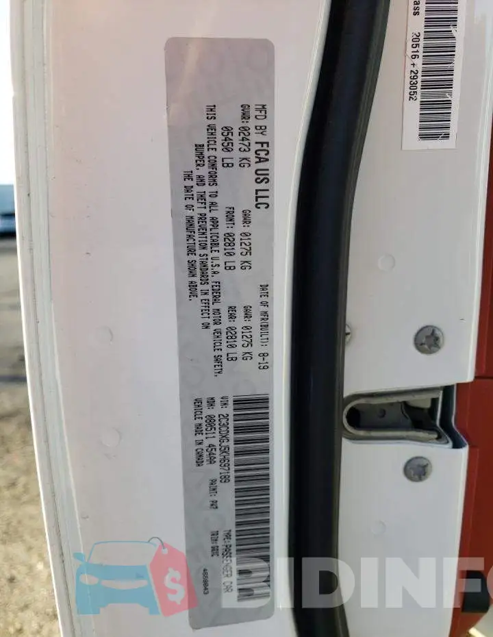 2C3CDXGJ5KH697189 Photo# 10