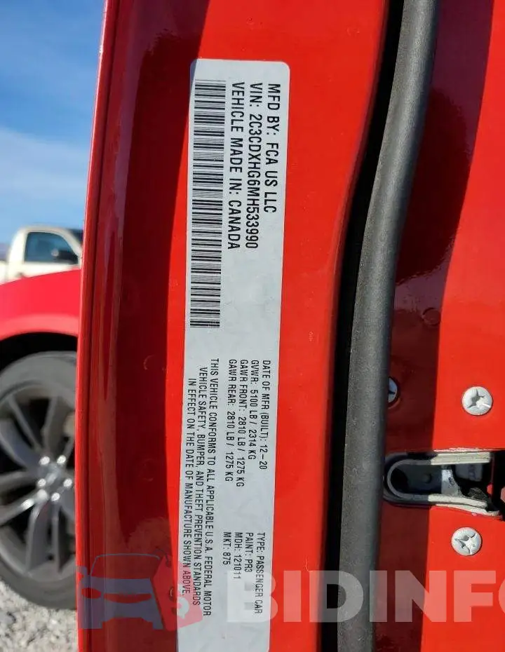 2C3CDXHG6MH533990 Photo# 13