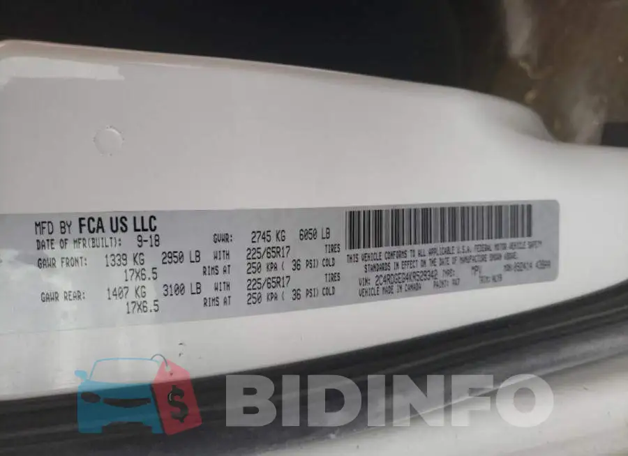 2C4RDGEG4KR529342 Photo# 13