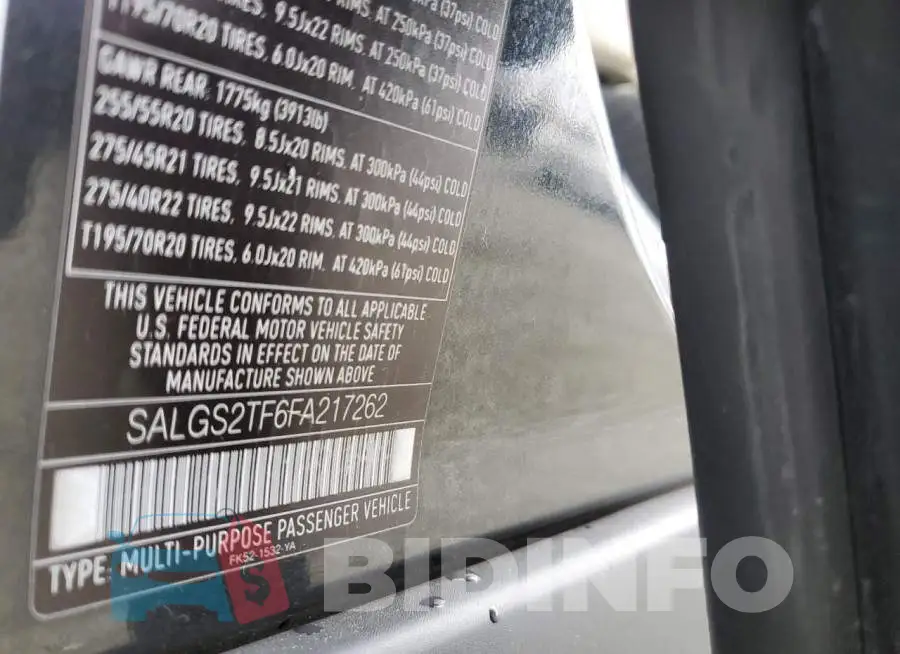 SALGS2TF6FA217262 Photo# 13
