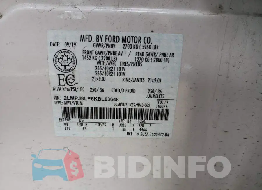 2LMPJ8LP6KBL63648 Photo# 13