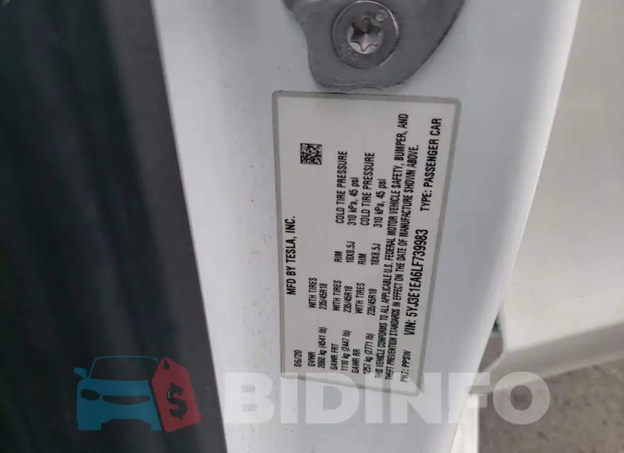 5YJ3E1EA6LF739983 Photo# 12