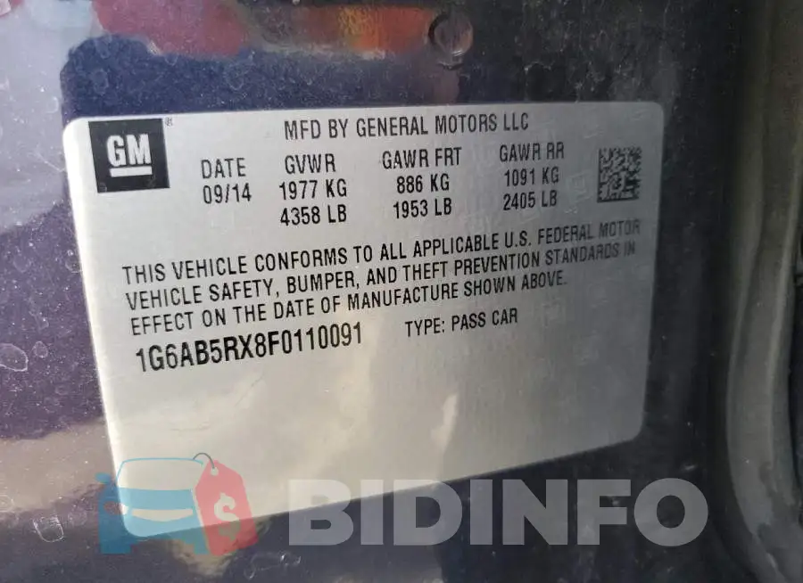 1G6AB5RX8F0110091 Photo# 12