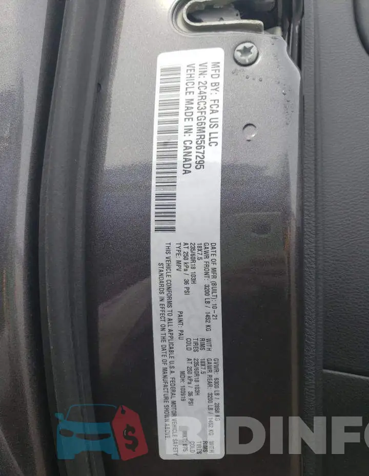 2C4RC3FG6MR567295 Photo# 13