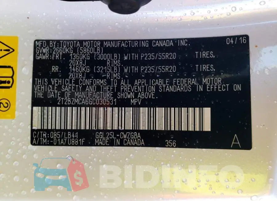 2T2BZMCA6GC030531 Photo# 12