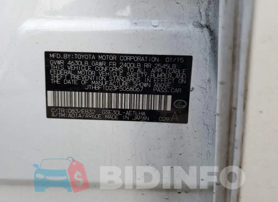 JTHBF1D23F5068067 Photo# 12