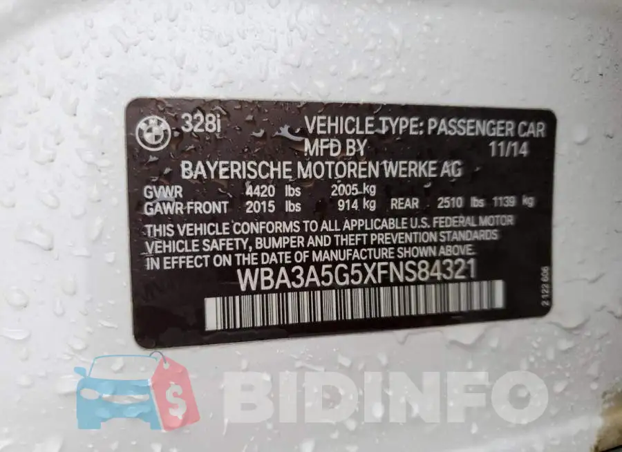 WBA3A5G5XFNS84321 Photo# 10
