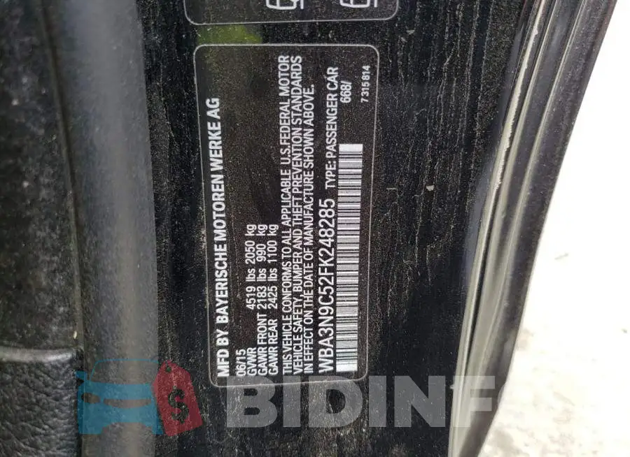 WBA3N9C52FK248285 Photo# 12