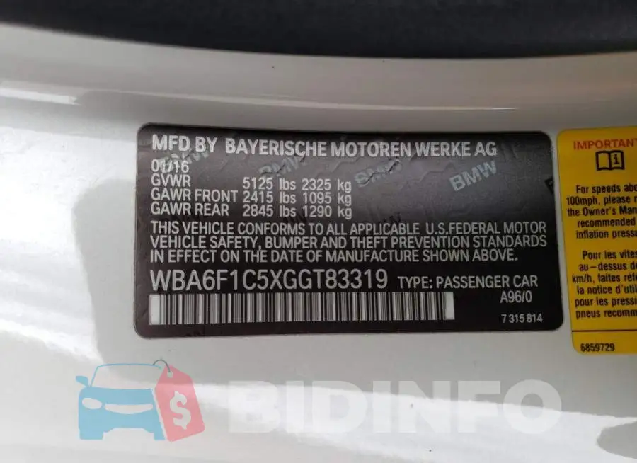 WBA6F1C5XGGT83319 Photo# 12