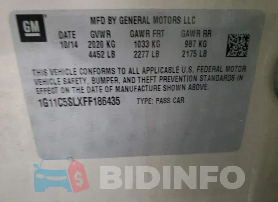 1G11C5SLXFF186435 Photo# 12