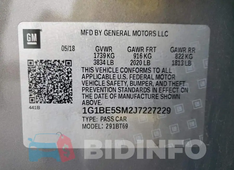 1G1BE5SM2J7227229 Photo# 12
