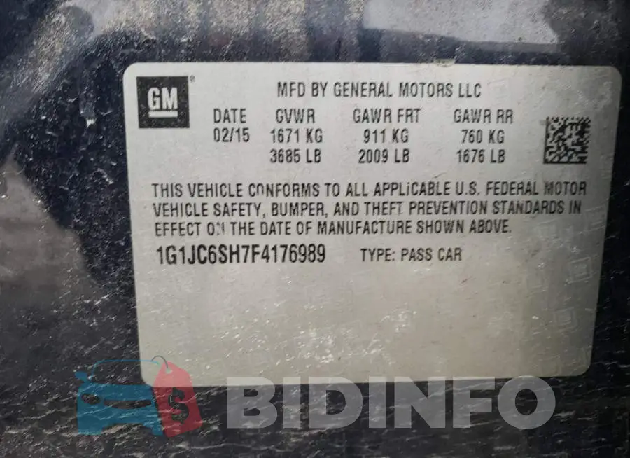 1G1JC6SH7F4176989 Photo# 12