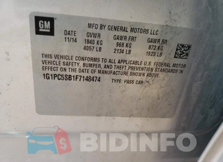 1G1PC5SB1F7148474 Photo# 12