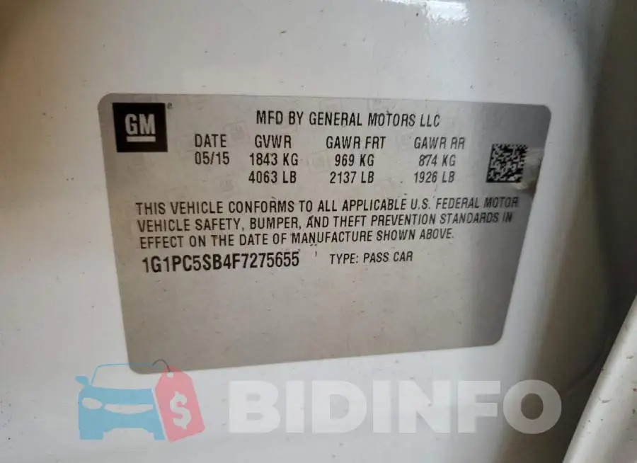 1G1PC5SB4F7275655 Photo# 10