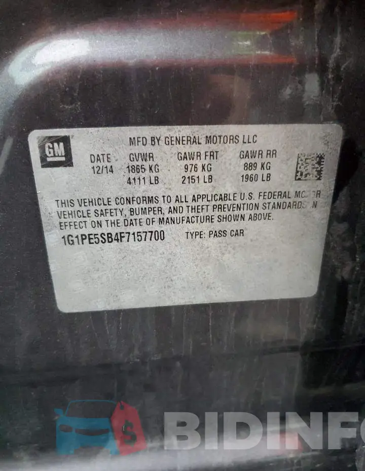 1G1PE5SB4F7157700 Photo# 12
