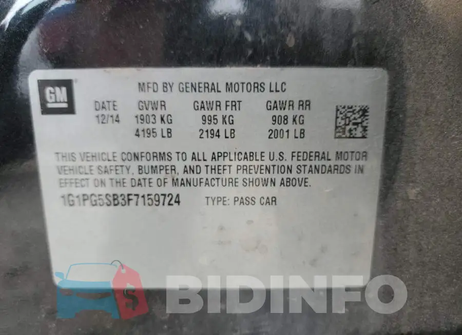 1G1PG5SB3F7159724 Photo# 12