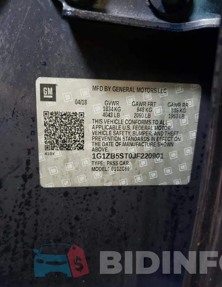 1G1ZB5ST0JF220901 Photo# 12