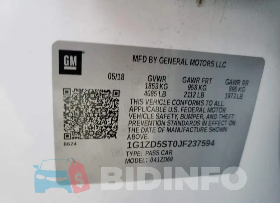 1G1ZD5ST0JF237594 Photo# 12