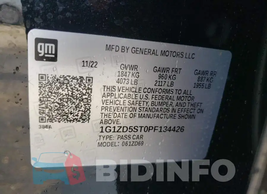 1G1ZD5ST0PF134426 Photo# 12