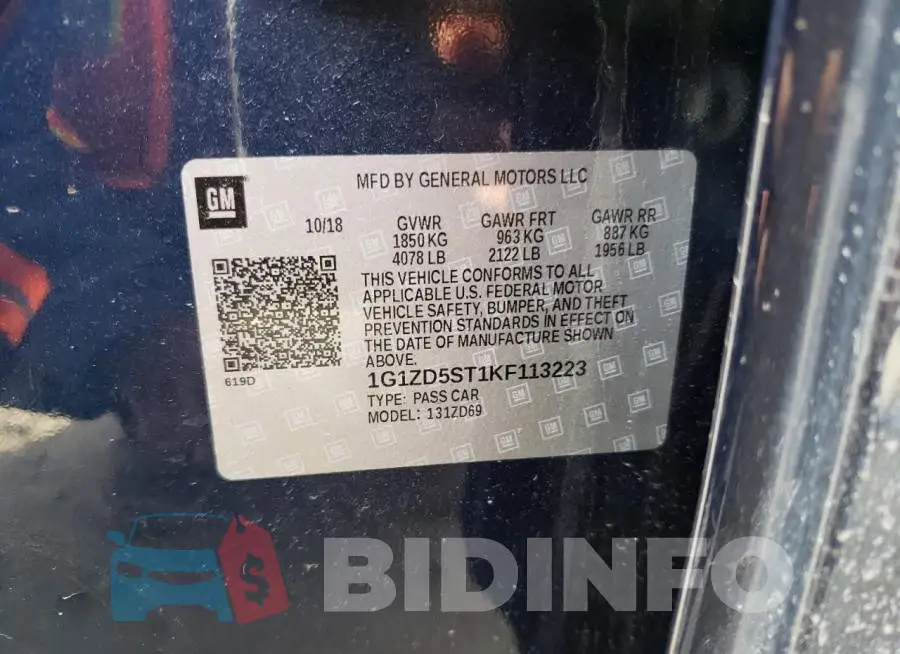 1G1ZD5ST1KF113223 Photo# 13