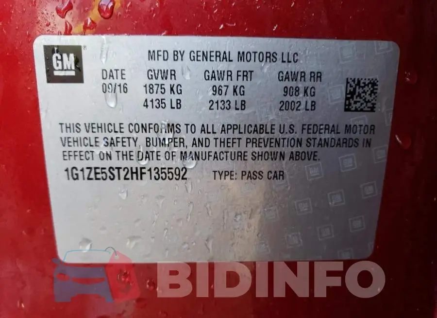 1G1ZE5ST2HF135592 Photo# 12