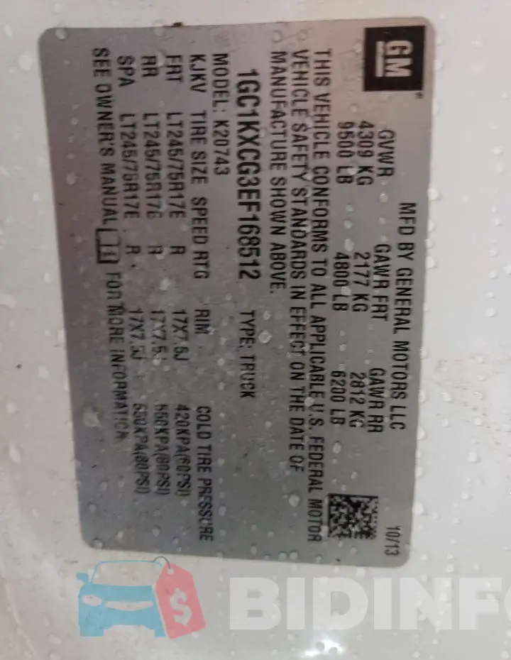 1GC1KXCG3EF168512 Photo# 13