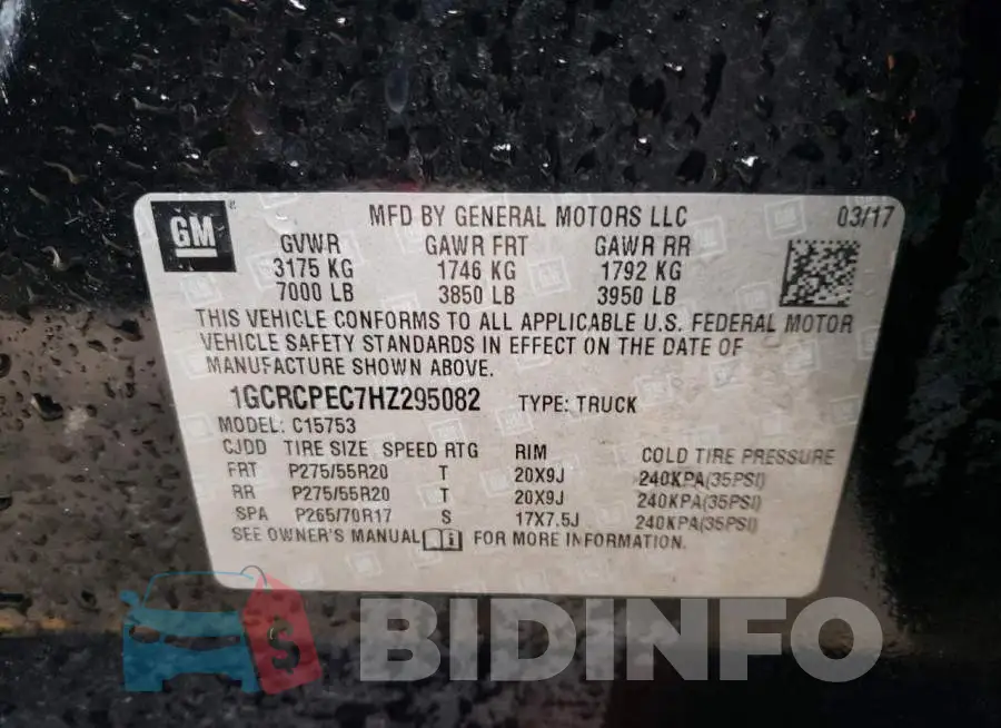 1GCRCPEC7HZ295082 Photo# 13