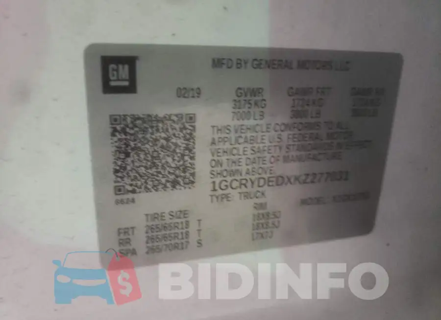 1GCRYDEDXKZ277031 Photo# 13