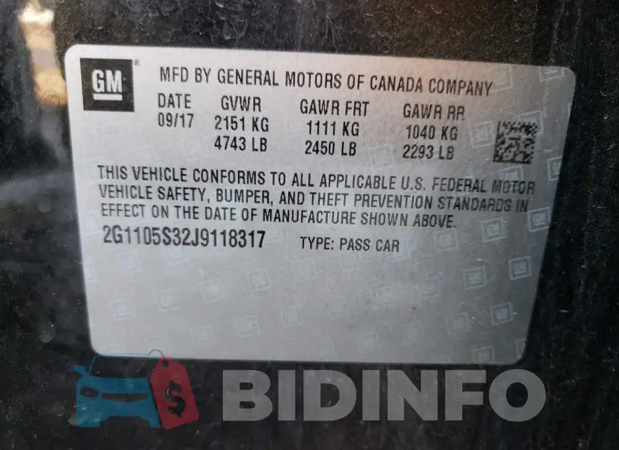 2G1105S32J9118317 Photo# 12