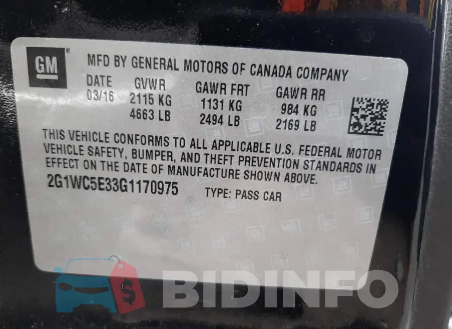 2G1WC5E33G1170975 Photo# 13